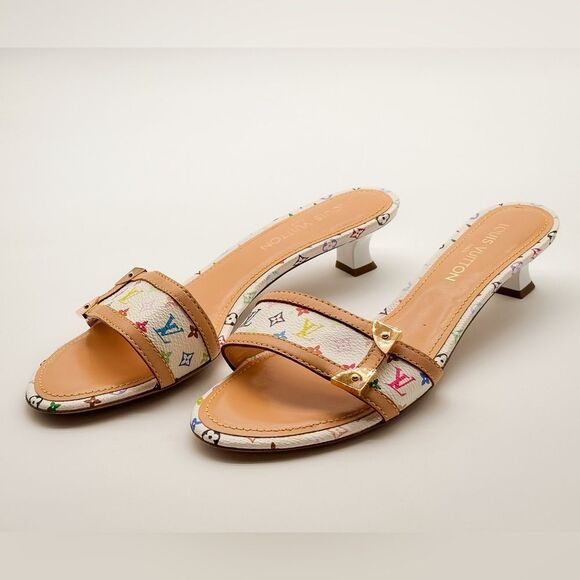 Louis Vuitton Y2K Murakami Multicolor LV Monogram Mule Slide Sandals EU 41 US 11 - Picture 6 of 14